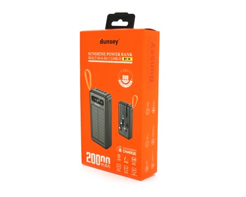 PowerBank Bunsey BY-14 20000mAh, Input:MicroUSB+Type-C, Output:2USB/Type-C, PD10W, Black 