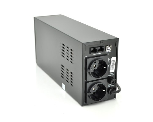 ДБЖ Ritar E-RTM600L-U (360W) ELF-L, LED, AVR, 2st, USB, 2xSCHUKO socket, 1x12V7Ah, metal Case Q4 (370*130*210) 4,8 кг (310*85*140) 