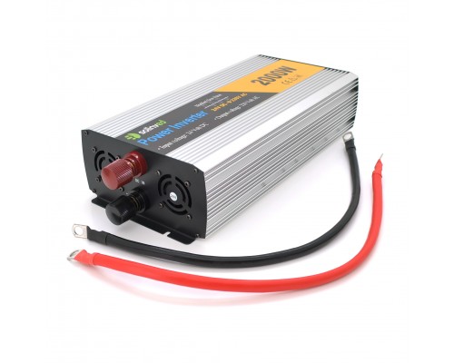 Інвертор напруги Solinved Sol-Yb24-2000M, 24V/220V, 2000W з апроксимованою синусоїдою, 2Shuko, USB, клемні дроти, Q5 