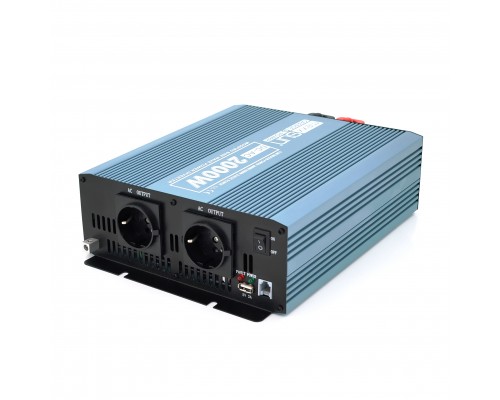 Інвертор напруги Mexxsun MXS-2000, 12V/220V, 2000W з модифікованою синусоїдою, 2 Shuko, клемні дроти, Q4 
