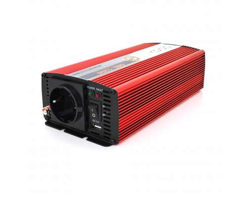 Voltage inverter ABAX OBS-1206 with correct sine wave, 600W, 12/220V, 1 Shuko, Box 