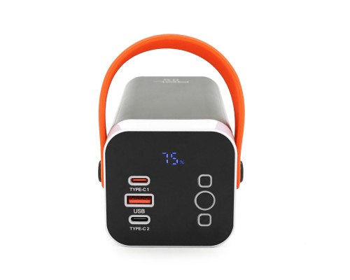 Powerbank ACL PW-142 40000mAh, PD22.5W, 4xUSB+USB-C, 4 кабелі (USB/Micro/Type-C/Lighting), Ліхтар, 0.92 кг, Black/White, Box 