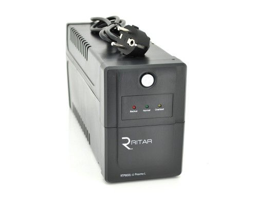 ДБЖ Ritar RTP600L-U (360W) Proxima-L, LED, AVR, 2st, USB, 2xSCHUKO socket, 1x12V7Ah, plastik Case ( 340 x 140 X 205) Q4 