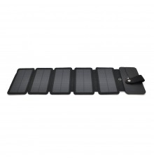 Solar panel 5 Foldings, built-in microUSB cable, Output: 5 /1,2 А(USB), plastic, Black, Corton box