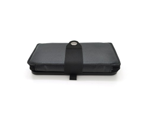 Solar panel 5 Foldings, built-in microUSB cable, Output: 5 /1,2 А(USB), plastic, Black, Corton box 