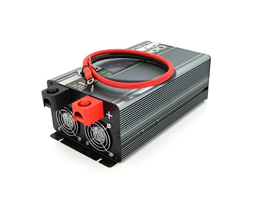 Інвертор напруги Demuda DMDPSW-1000W, 12V/220V, 1000W з правильною синусоїдою, 2 універсальні розетки, 2 USB, Rj 45, клемні дроти, Q6 