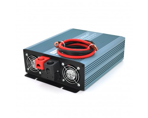 Інвертор напруги Mexxsun MXS-2000, 24V/220V, 2000W з правільною синусоїдою, 2 Shuko, клемні дроти, Q4 