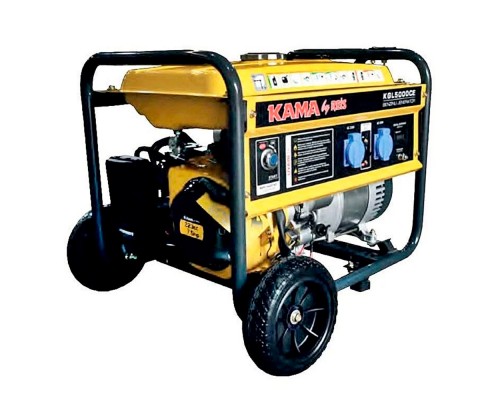 Генератор бензиновий KGL5000CE, 1-фазний 230V, 50Hz, 5kVA/3.5kW, бак 17 л, витрата 1.3 л/год, пуск: ручний/стартер, 640х490х595 мм, 48 кг 