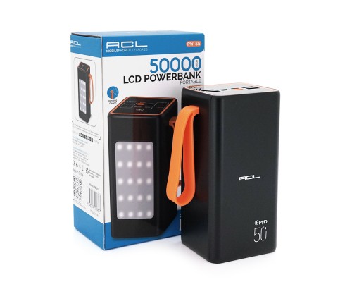 Powerbank ACL PW-55 50000mAh, PD 22.5W, 1,0 kg, Black, Blister 