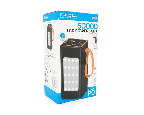 Powerbank ACL PW-55 50000mAh, PD 22.5W, 1,0 kg, Black, Blister 