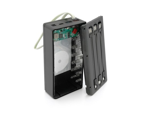 Power bank Voltronic C12-PD-QI під 12х18650, Wireless charger, Digital display, Output: 22.5W, Micro-USB, Type-C, Lightning, ABS, PVC, Black, BOX 