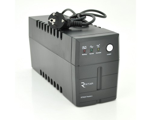 ДБЖ Ritar RTP625 (375W) Proxima-L, LED, AVR, 2st, 2xUNIVERSAL socket, 1x12V7Ah, plastik Case ( 300 x 100 x 140 ) 