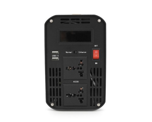Інвертор напруги AEV5500W, 12/220V з апроксимованою синусоїдою, 2 універсальні розетки, 2*USB (DC:5V/2.4A), клемні дроти, BOX 