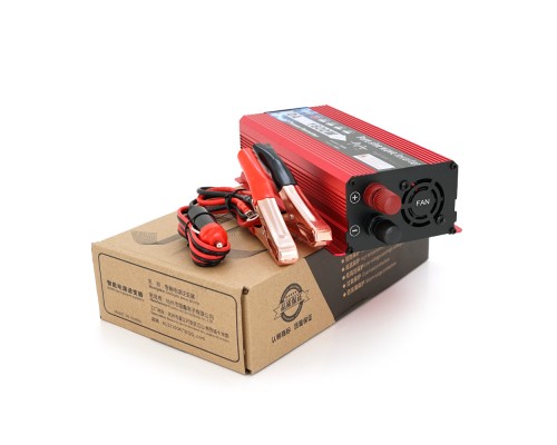 Інвертор напруги DA-1600M (DC:800W), 12/220V з апроксимованою синусоїдою, 1 універсальна розетка, клемні дроти, Q24 
