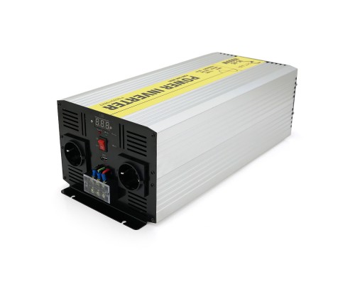 Інвертор напруги RITAR RSC-5000, 12V/220V, 5000W з правільною синусоїдою, 2xShuko, 1xUSB, клемні дроти, клемні колодки, BOX, Q2 
