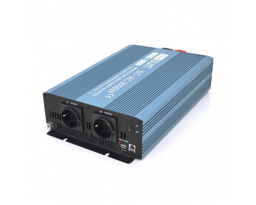 Інвертор напруги Mexxsun MXS-3000, 24V/220V, 3000W з правільною синусоїдою, 2 Shuko, клемні дроти, Q2 