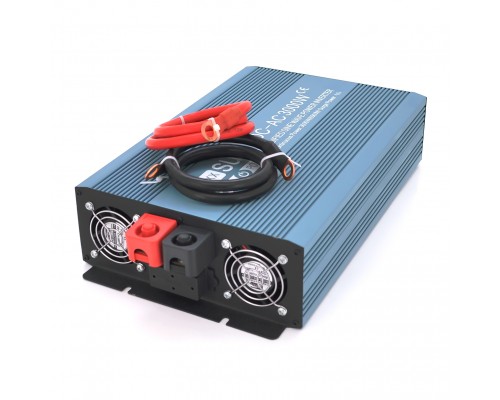 Інвертор напруги Mexxsun MXS-3000, 24V/220V, 3000W з правільною синусоїдою, 2 Shuko, клемні дроти, Q2 