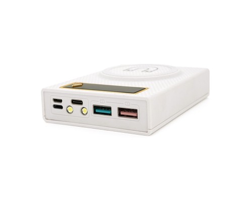 Power bank Voltronic CX4-PD-QIMagnetic під 4х18650, Magnetic Wireless Charger, Output:22.5W, Micro-USB, Type-C, Lightning, ABS, PVC, White, BOX 