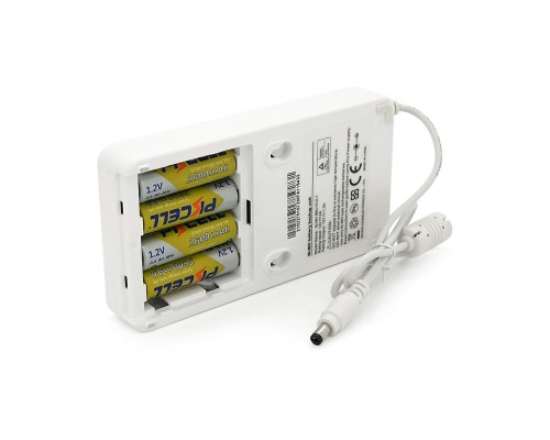 Корпус ДБЖ для роутера, 15W, Output: DC12V/1,5A, під акумулятори 4(АА), White, ОЕМ(Порожній) 
