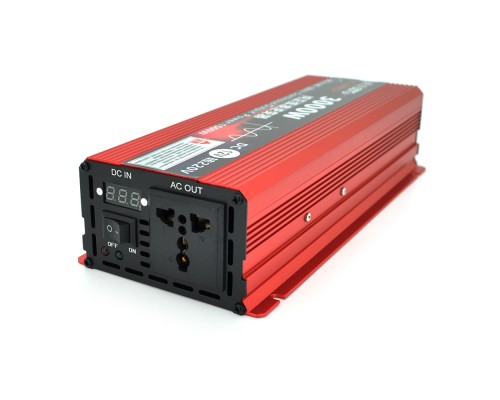 Інвертор напруги ST3000CP (DC:1500W), 12/220V з апроксимованою синусоїдою, 1 універсальна розетка, крокодили, BOX 