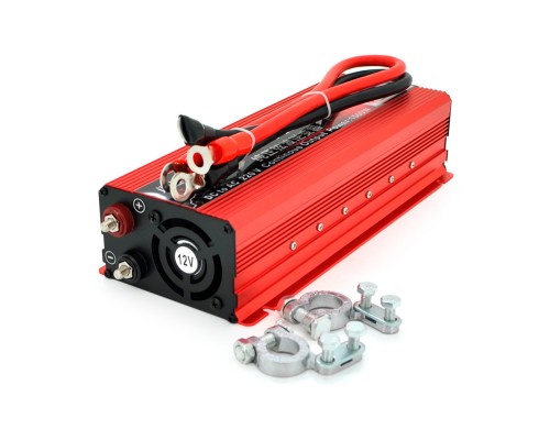 Інвертор напруги ST3000CP (DC:1500W), 12/220V з апроксимованою синусоїдою, 1 універсальна розетка, крокодили, BOX 