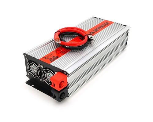 Інвертор напруги RITAR RSX-2500, 12V/220V, 2500W з апроксимувати синусоїдою, 2xShuko, 1xUSB, клемні дроти, BOX, Q4 