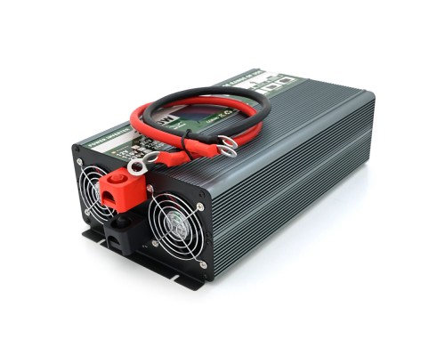 Інвертор напруги Demuda DMDPSW-2000W, 12V/220V, 2000W з правильною синусоїдою, 2 універсальні розетки, 2 USB, Rj 45, клемні дроти, Q4 