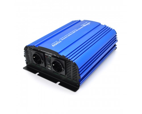 Інвертор напруги Tommatech MS-2500, 12V/220V, 2500W з апроксимованою синусоїдою, 2Shuko, USB, 2*клемні дроти, 10 запобіжників, Q2 