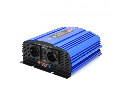Інвертор напруги Tommatech MS-1200, 24V/220V, 1200W з апроксимованою синусоїдою, 2Shuko, USB, клемні дроти, 2 запобіжники, Q4 