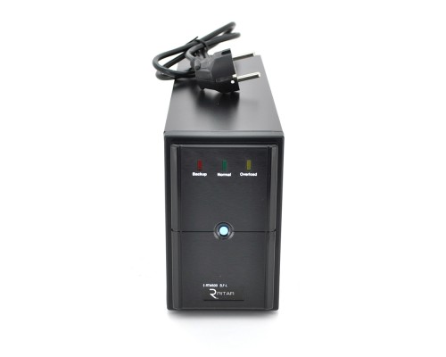 ДБЖ Ritar E-RTM500 (300W) ELF-L, LED, AVR, 2st, 2xSCHUKO socket, 1x12V7Ah, metal Case. Q4 (365*130*210) 4,8 кг (310*85*140) 