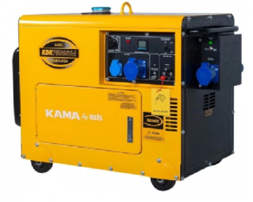 Генератор дизельний KDK7500SCA, 1-фазний 230V, 50Hz, 6.9kVA/5.5kW, бак 14,5 л, витрата 1,65 л/год, пуск: стартер, 850x550x720 мм, 160 кг 