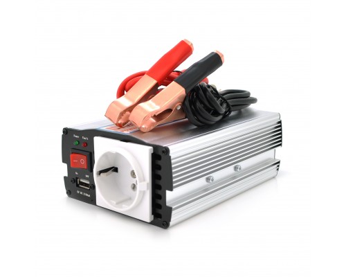 Інвертор напруги Mervesan MRV-15012 (150W), 12/220V, approximated, 1Shuko, клеми + крокодили, Box.Q20 