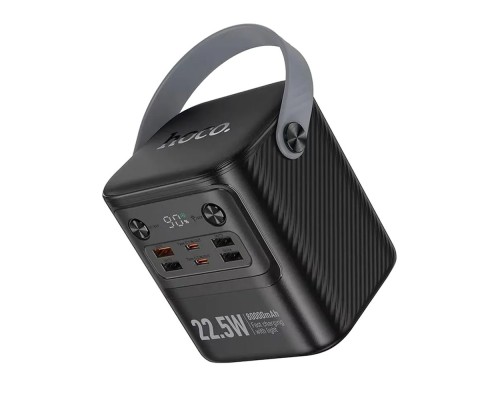 Power Bank HOCO J152 80000mAh, 4USB/2Type-C, 22.5W+PD20W, ліхтарик, Black, 1,310kg, Box 