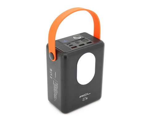 Powerbank ACL PW-143 80000mAh, PD22.5W, 3xUSB+USB-C, 4 кабелі (USB/Micro/Type-C/Lighting), Ліхтар, 1,64 кг, Black/White, Box 