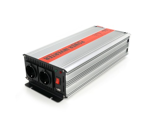 Інвертор напруги RITAR RSX-3000, 12V/220V, 3000W з апроксимувати синусоїдою, 2xShuko, 1xUSB, клемні дроти, BOX, Q4 