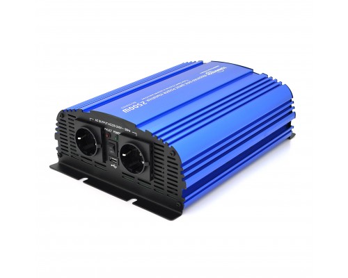 Інвертор напруги Tommatech MS-2500, 24V/220V, 2500W з апроксимованою синусоїдою, 2Shuko, USB, 2*клемні дроти, 10 запобіжників, Q2 
