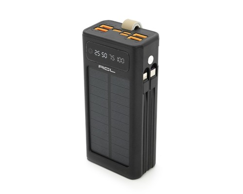 Powerbank ACL PW-90 30000mAh, SOLAR, TypeC + Lighting, 0,72kg, Black, Box 