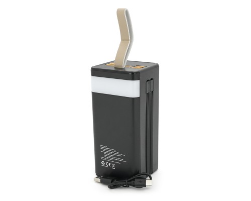 Power bank Linkage LKP-47 50000mAh, Solar, 22.5W, Кабелю Туре-С+Lighting, 1,060 kg, Black, Blister 