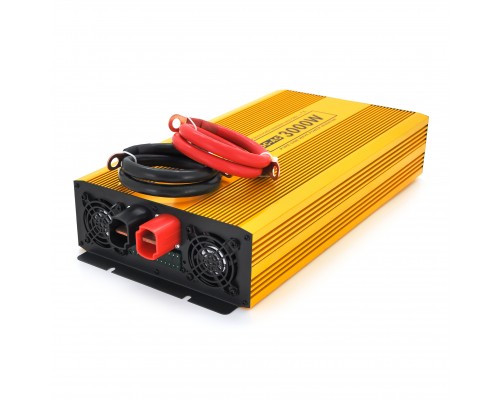 Інвертор напруги Mexxsun MXSPSW-3000, 12V/220V, 3000W з правильною синусоїдою, 2 Shuko, клемні дроти, Q2 