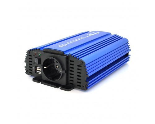 Інвертор напруги Tommatech MS-600, 24V/220V, 600W з апроксимованою синусоїдою, 1Shuko, USB, клемні дроти, АЗУ+ затискачі, Q15 
