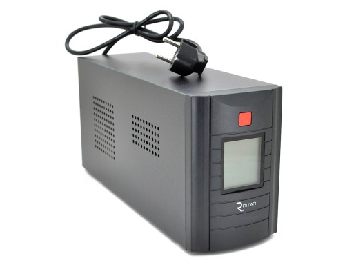 ДБЖ Ritar RTM1000 (600W) Proxima-D, LCD, AVR, 3st, 3xSCHUKO socket, 2x12V7Ah, metal Case (350х120х190) Q2 