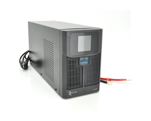 ДБЖ з правильною синусоїдою RITAR RTSW-1500 LCD (1000Вт), 24В, під зовнішній АКБ, Q1 (500*245*350) 14,9 кг (400*145*210) 
