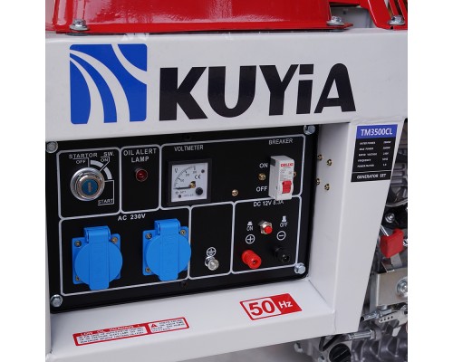 Генератор дизельний Kuyia TM3500CL, однофазний, 110-240V, 50Hz, 2,8-3кВт, об'єм 12,5л 