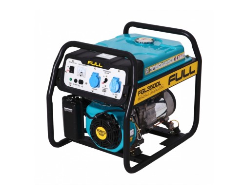 Генератор бензиновий FGL 3500L, 1-фазний 230V, 50Hz, 3.5kVA/2.8kW, бак 17 л, витрата 1.3 л/год, пуск: ручний, охл.: повітряне, 620х470х530 мм, 46 кг 