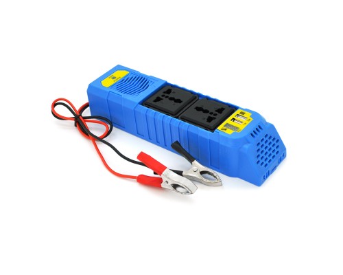 Інвертор напруги WS-105, 150Вт, 12/220 з апроксимованою синусоїдою, 2*USB 5V1A, 2 універсальна розетка, крокодили + дроти, BOX, Q50 