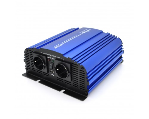Інвертор напруги Tommatech MS-1200, 12V/220V, 1200W з апроксимованою синусоїдою, 2Shuko, USB, клемні дроти, 2 запобіжники, Q4 