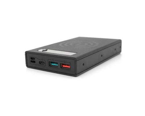 Power bank Voltronic CX5-PD-QI під 5х18650, Wireless charger, Digital display, Output: 22.5W, Micro-USB, Type-C, Lightning, ABS, PVC, Black, BOX 