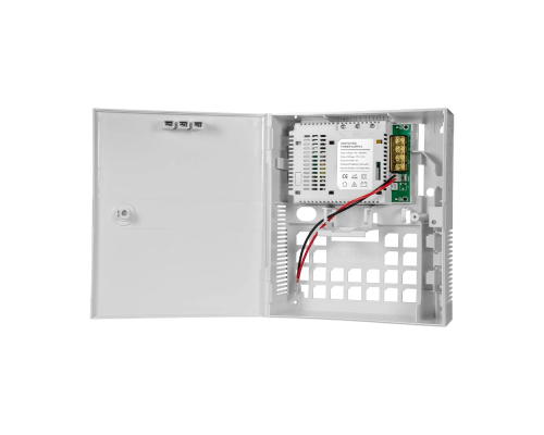Джерело безперебійного живлення в пластиковому боксі PSU-1205LED(P), 12В/5Ач під акб 7Ач (1.2Ач струм заряду) 228х195х78 мм 