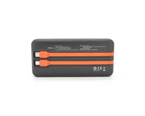 Powerbank ACL PW-140 20000mAh, 22.5W, Кабель Type-C + Lighting, 0,450 kg, Black, Box 