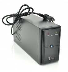 ДБЖ Ritar E-RTM600 (360W) ELF-L, LED, AVR, 2st, 2xSCHUKO socket, 1x12V7Ah, metal Case Q4 (365*130*210) 4,8 кг (310*85*140)